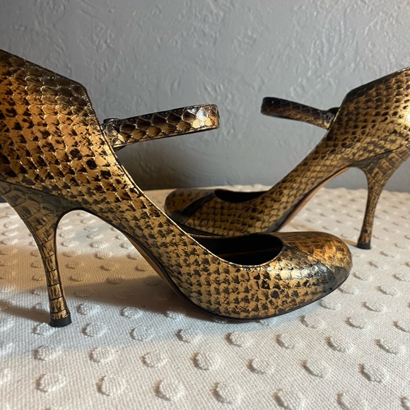 MAX STUDIO  Copper Color Toshi Genuine Snakeskin Heels - Picture 15 of 15